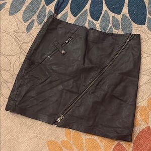 Vintage Y2K Cache Black Leather Moto Mini Skirt 6